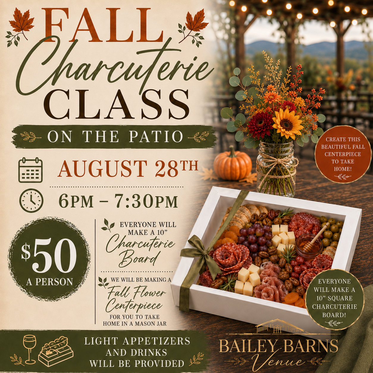 August 28-Charcuterie Class
