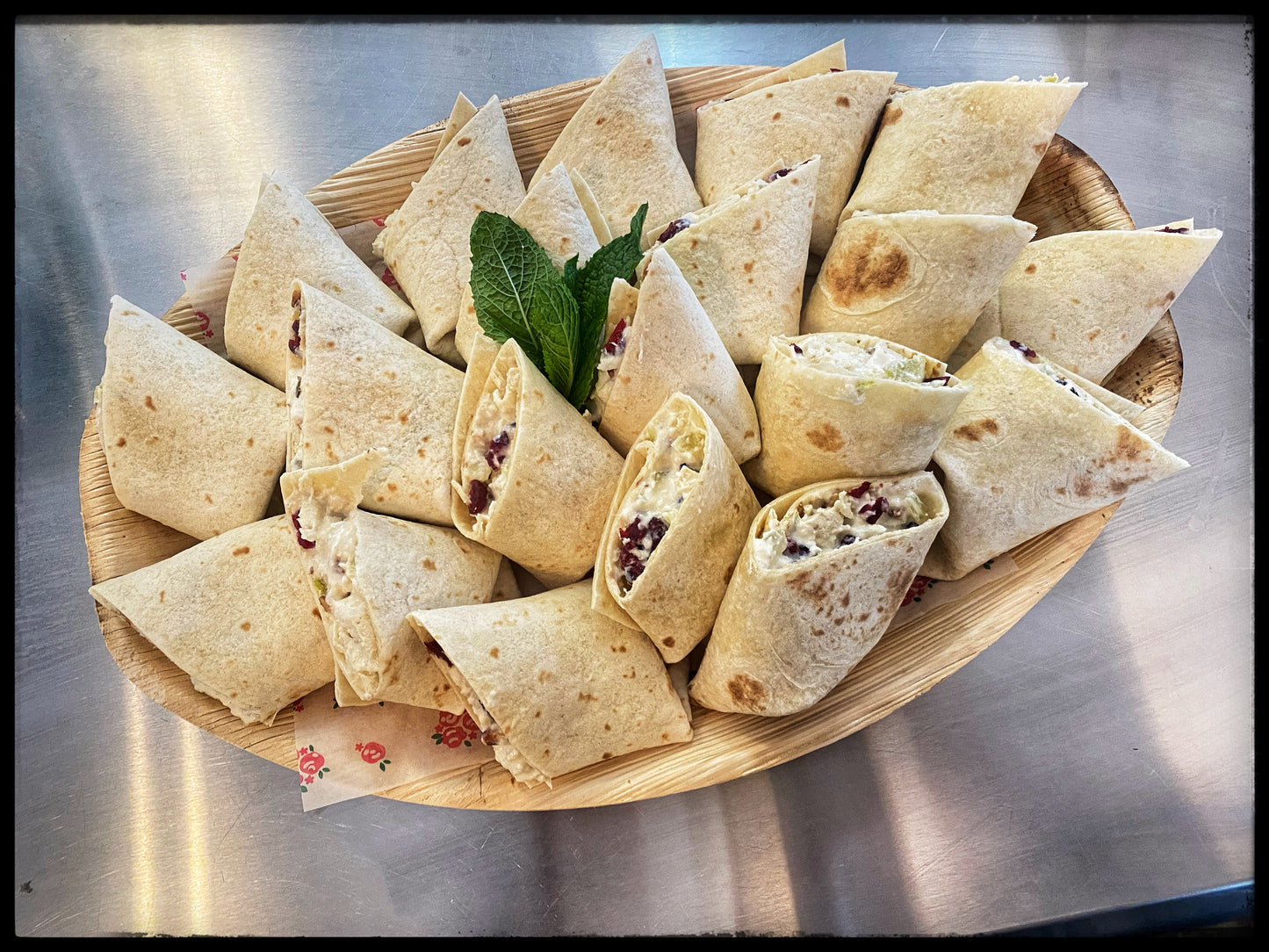 Large chicken salad wrap tray