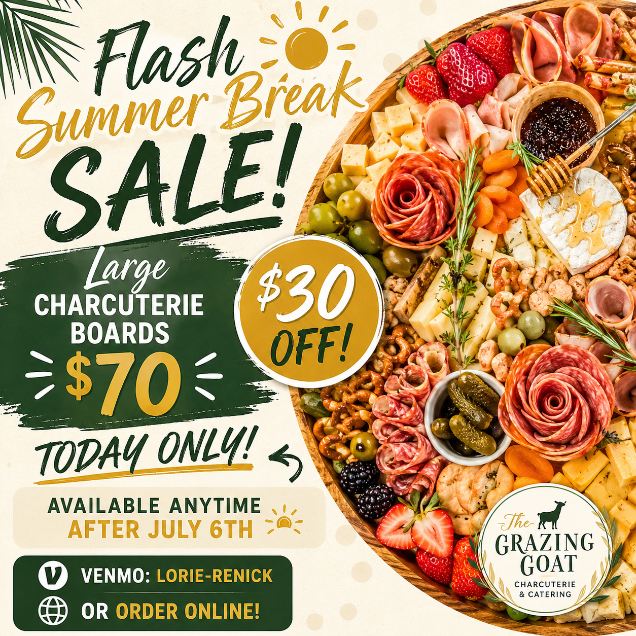 Summer Sale! $30 off Large Charcuterie